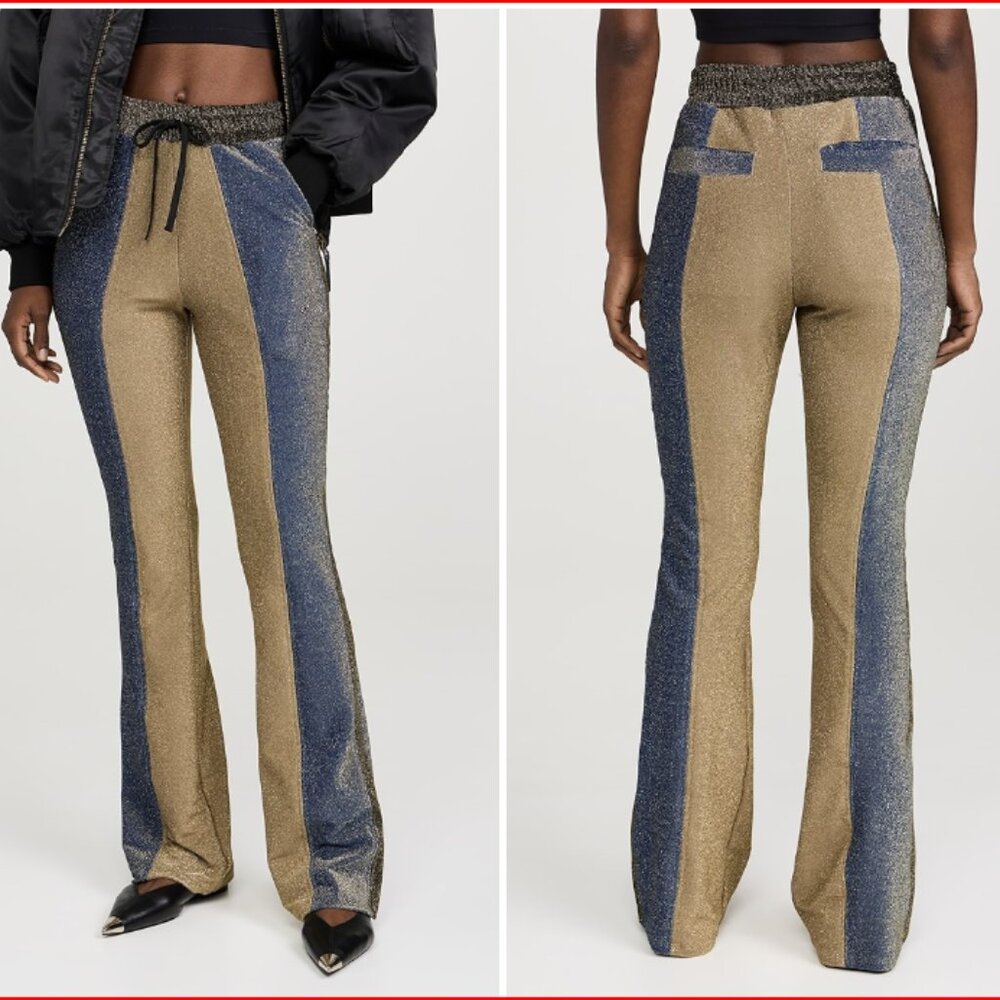 Bruce Glen Metallic Drawstring Track Pants